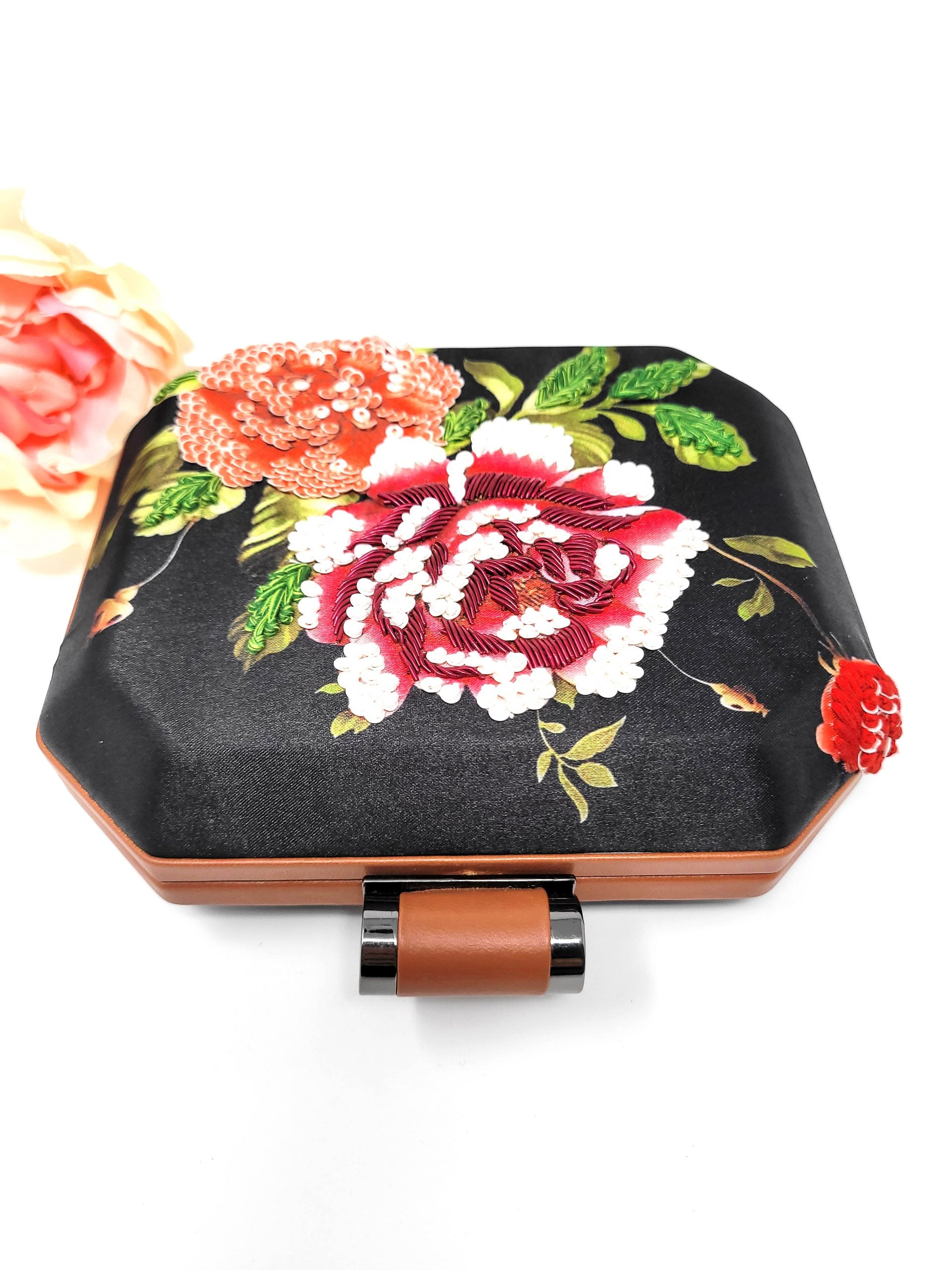 Rose Embroidered Clutch image 2