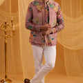 Lilac Floral Print Indowestern Set image 0