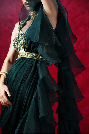 Aria Drape Skirt with Bustier and Cape image 3