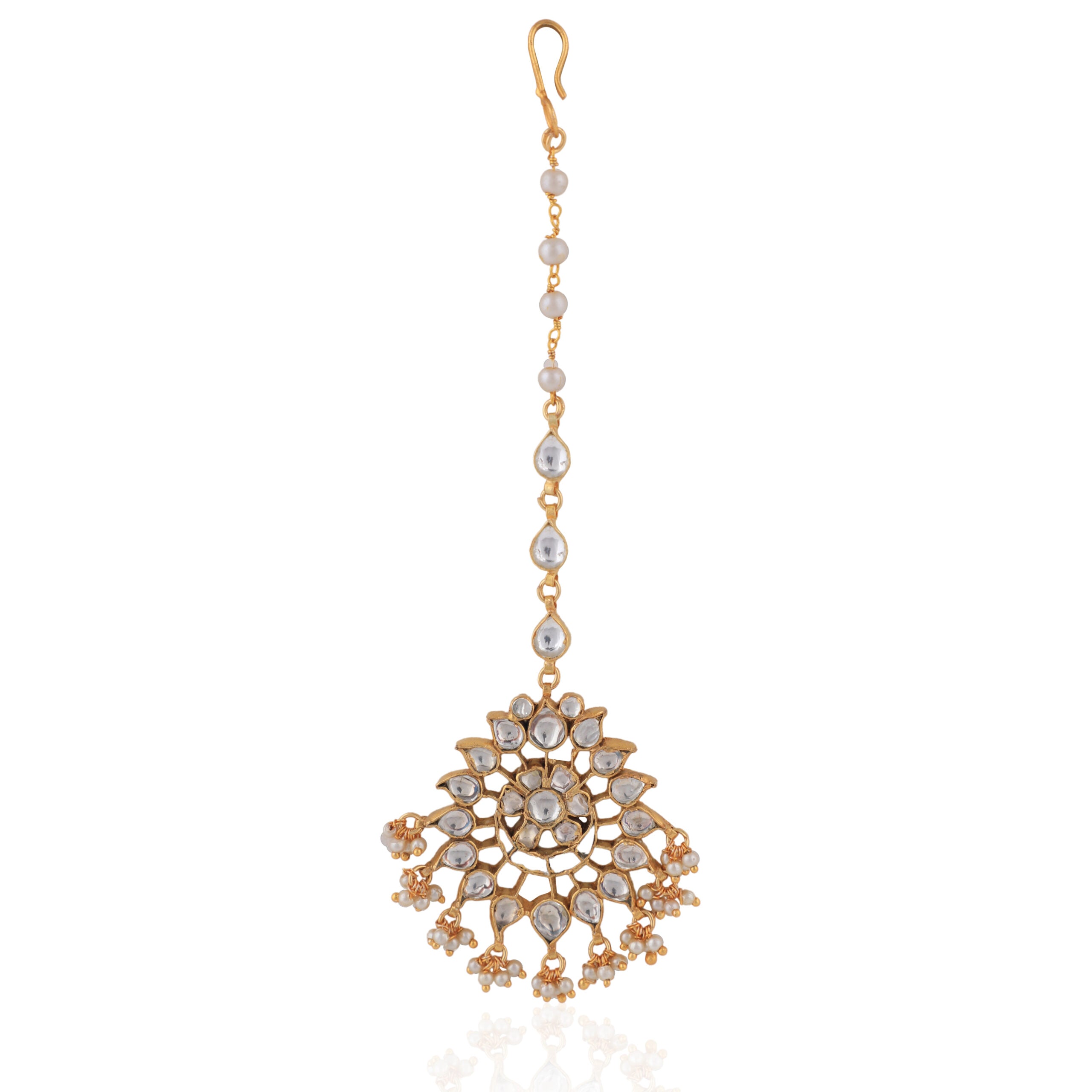 Stone Studded Gold Plated Matha Patti image 0