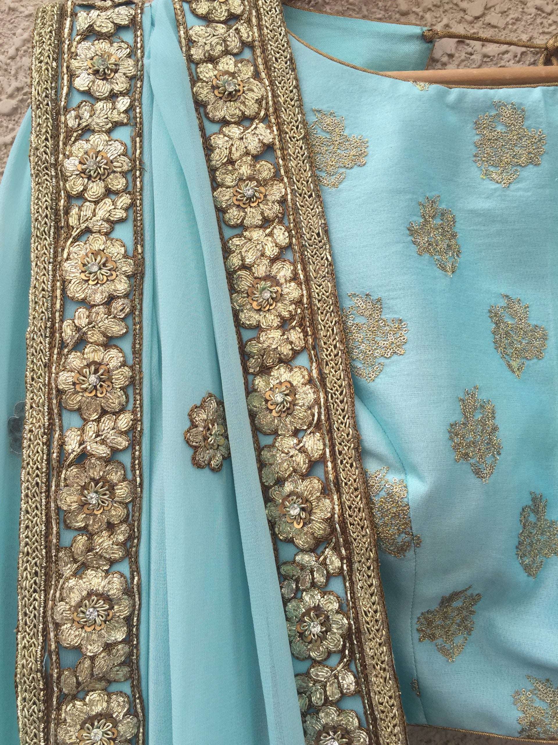 Blue Lucknowi Lehenga image 1