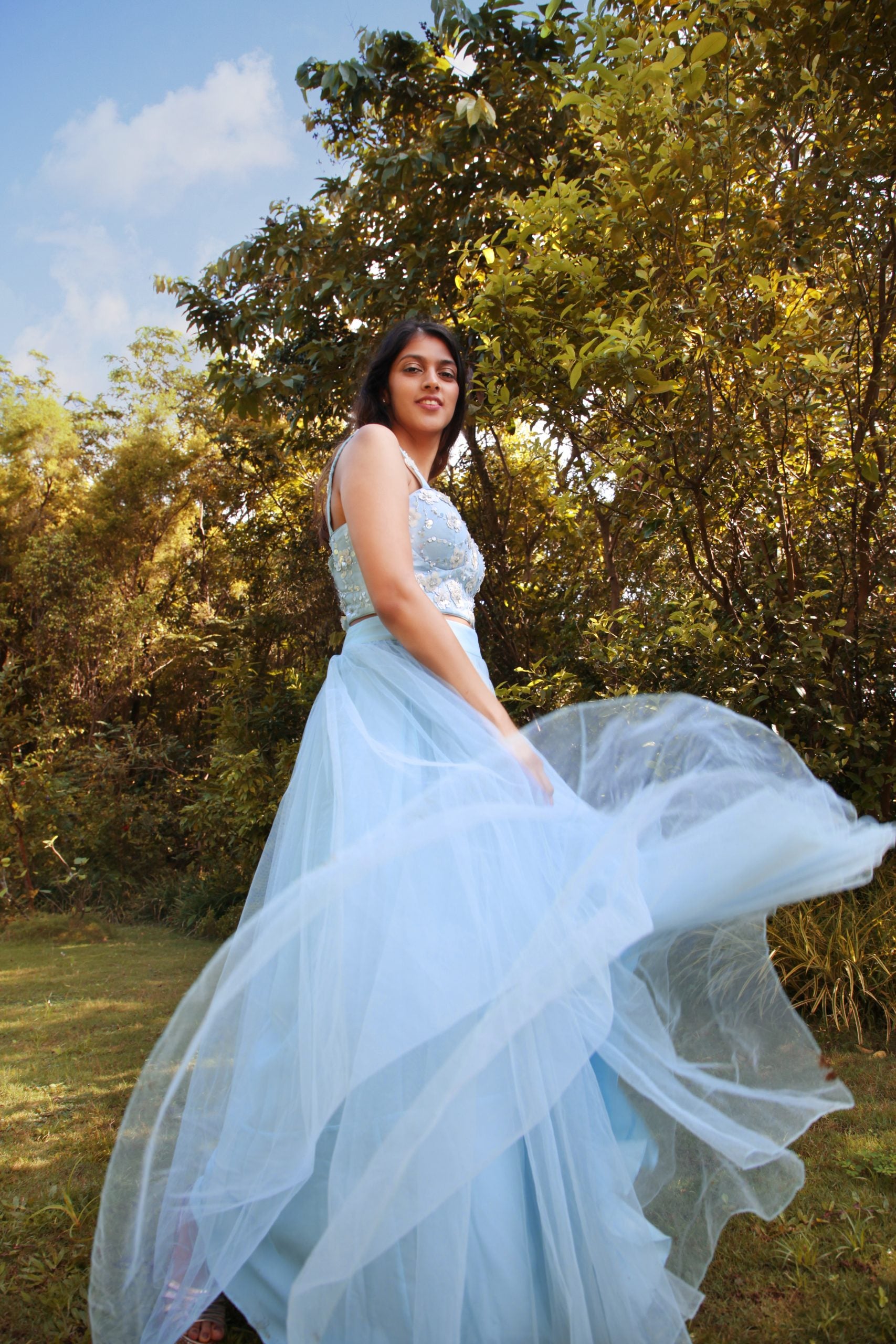 Powder Blue Bustier with Tulle Skirt image 2