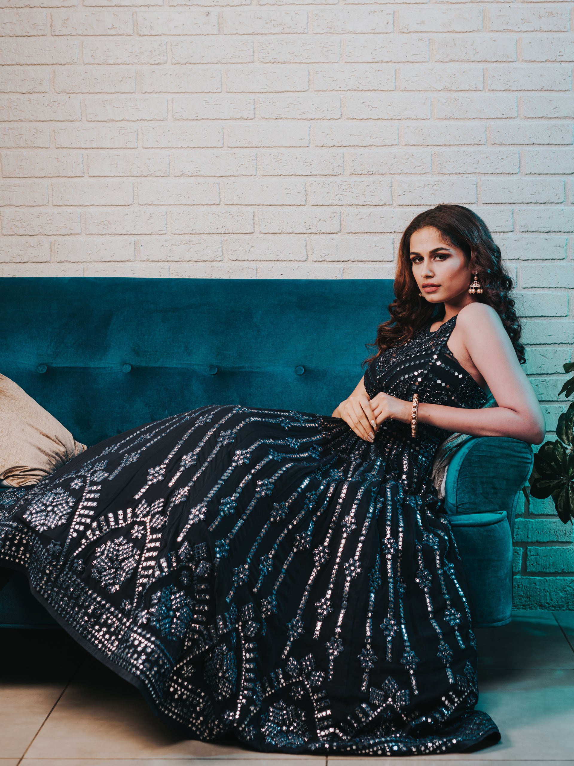 Midnight Blue Lehenga Set image 4
