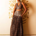 Ajrakh Print Tie-at-Waist Blouse and Skirt Set image 0