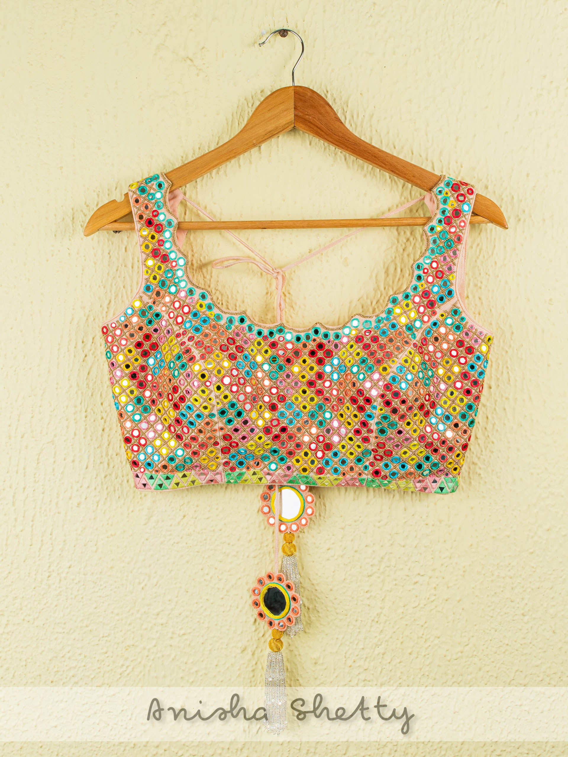 Pineapple Yellow Lehenga and Multicolor Blouse Set image 1