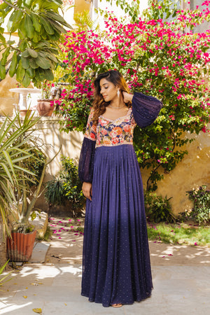 Purple and Pink Anarkali Ensemble image 3