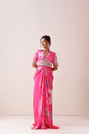 Pink Bold Shoulder Dress - L image