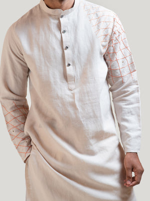 Geometric Thread Kurta Set image 3