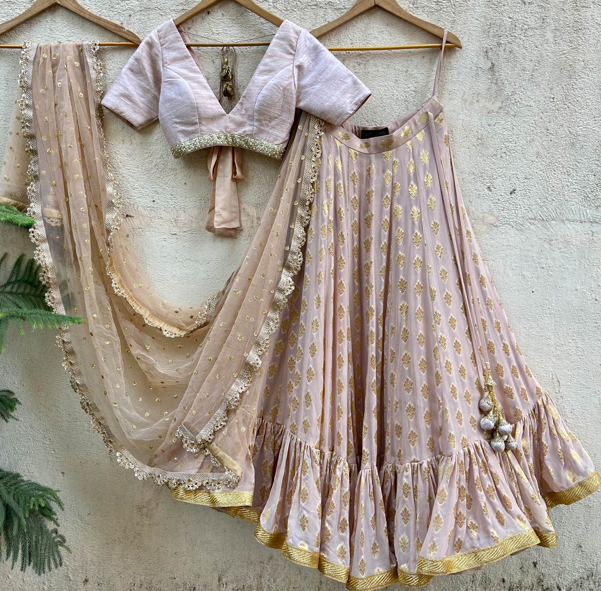 Nude Butti Lehenga Set image 0