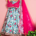 Tropical Print Mirror Lehenga Set image 0