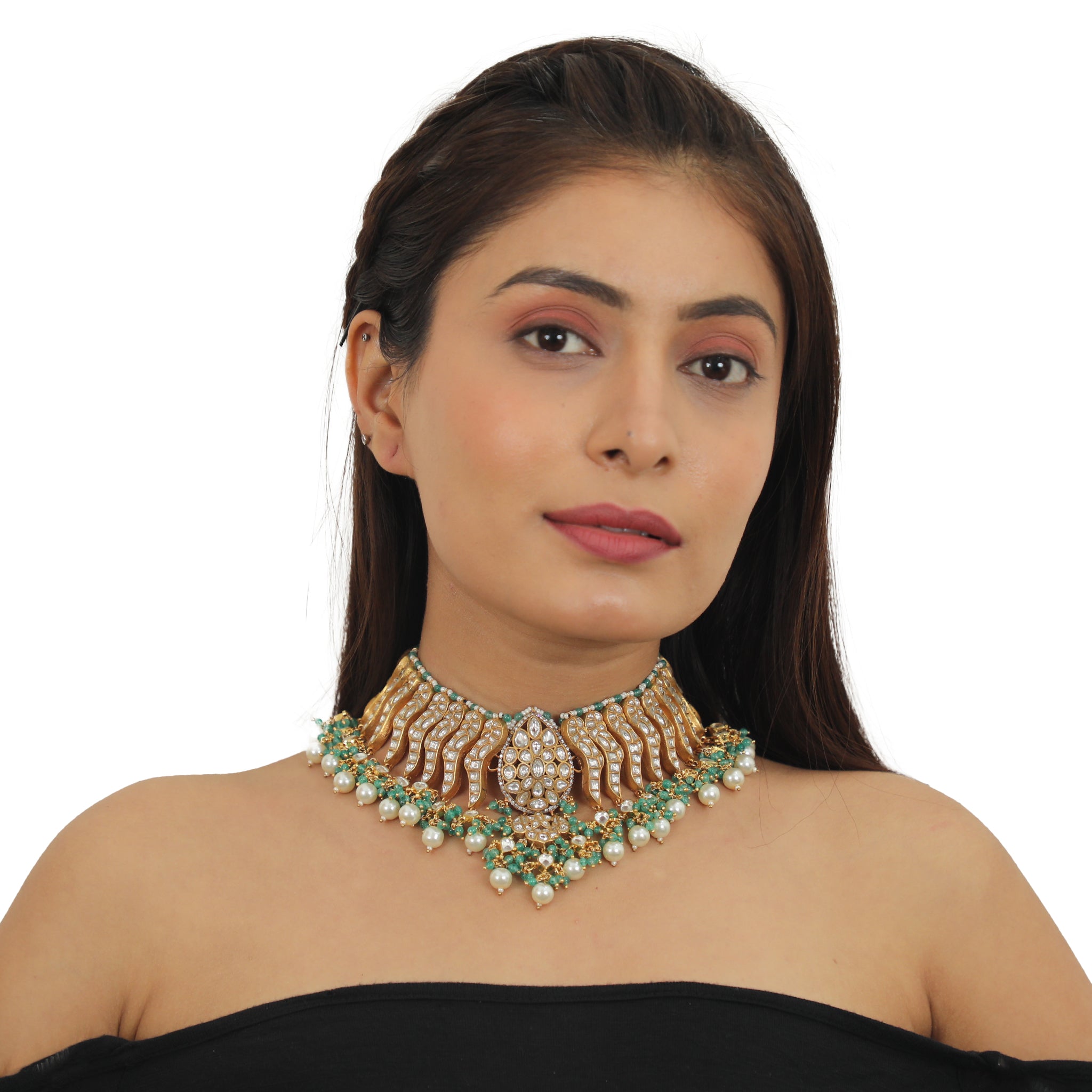 Sea Green Beaded Necklace Set image 1