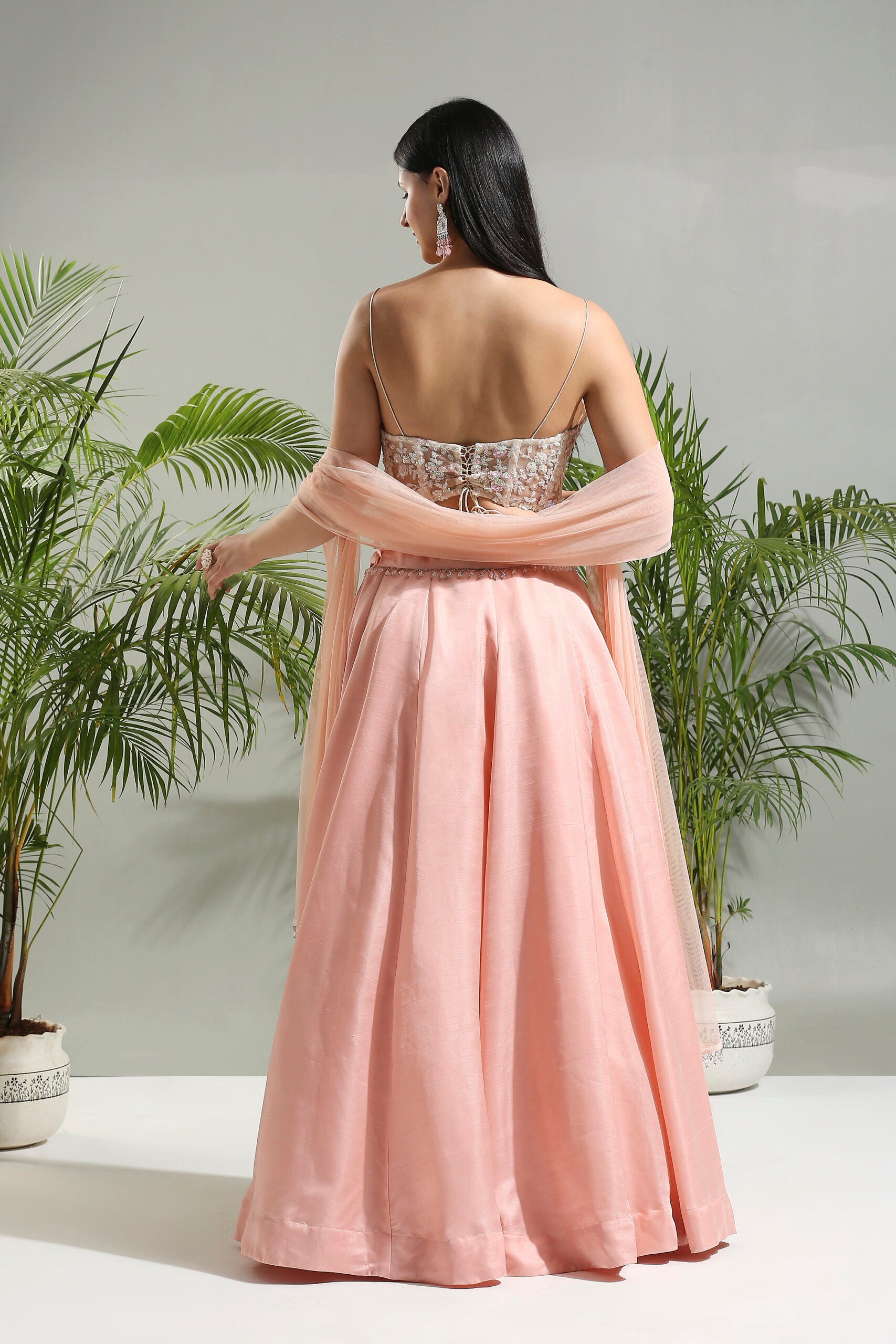 Peach and Ivory Corset Set image 5