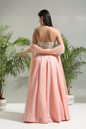 Peach and Ivory Corset Set image 5