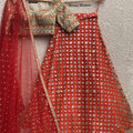 Orange Mirror Lehenga Set image 0