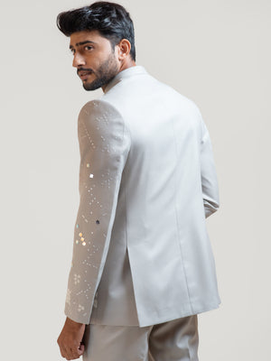 Gray Applique Prince Coat Set image 3