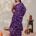 Purple Pre Draped Saree Se image 0