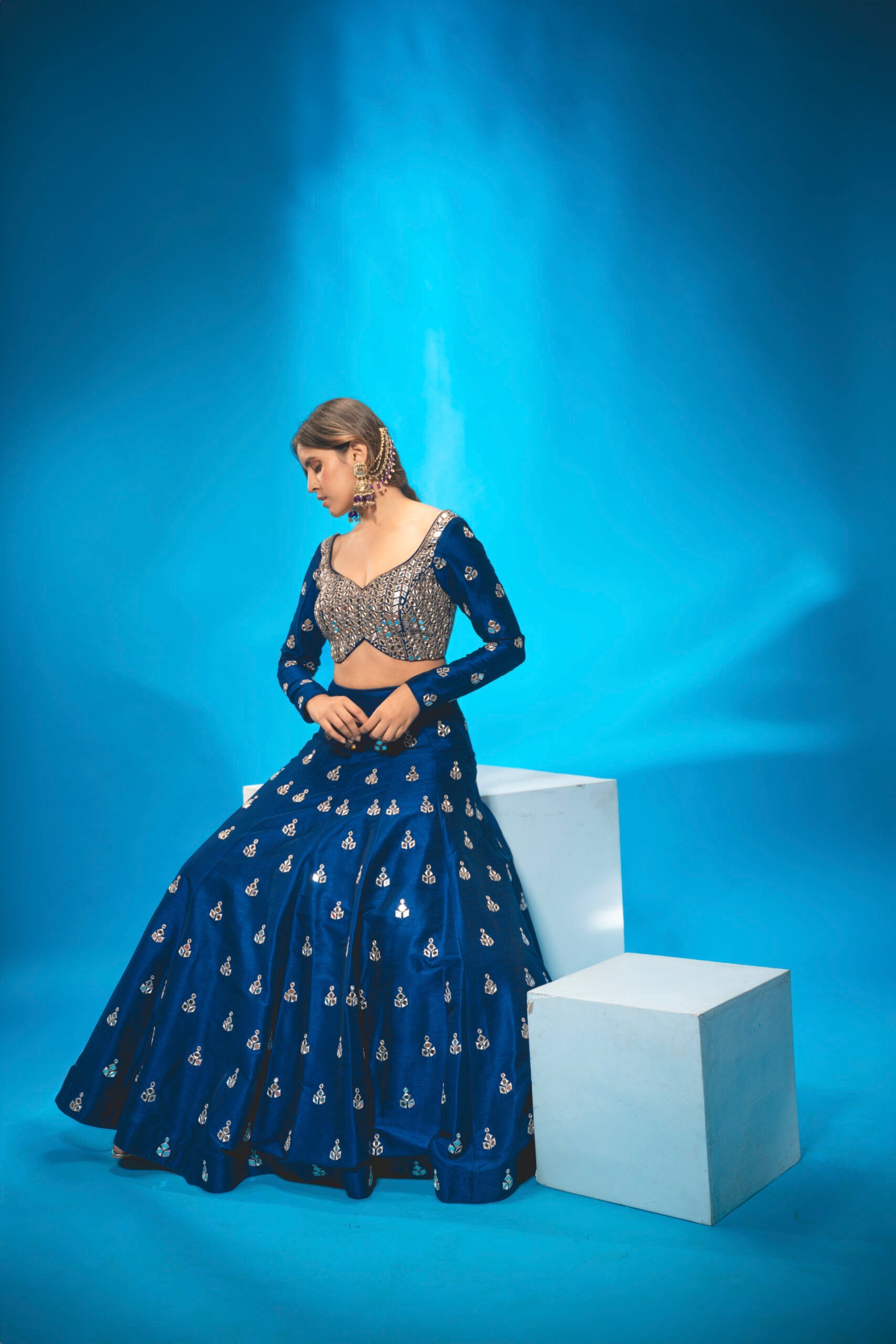 Navy Blue Lehenga Set image 2