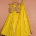 Bumblebee Yellow Lehenga With Colored Blouse image 0
