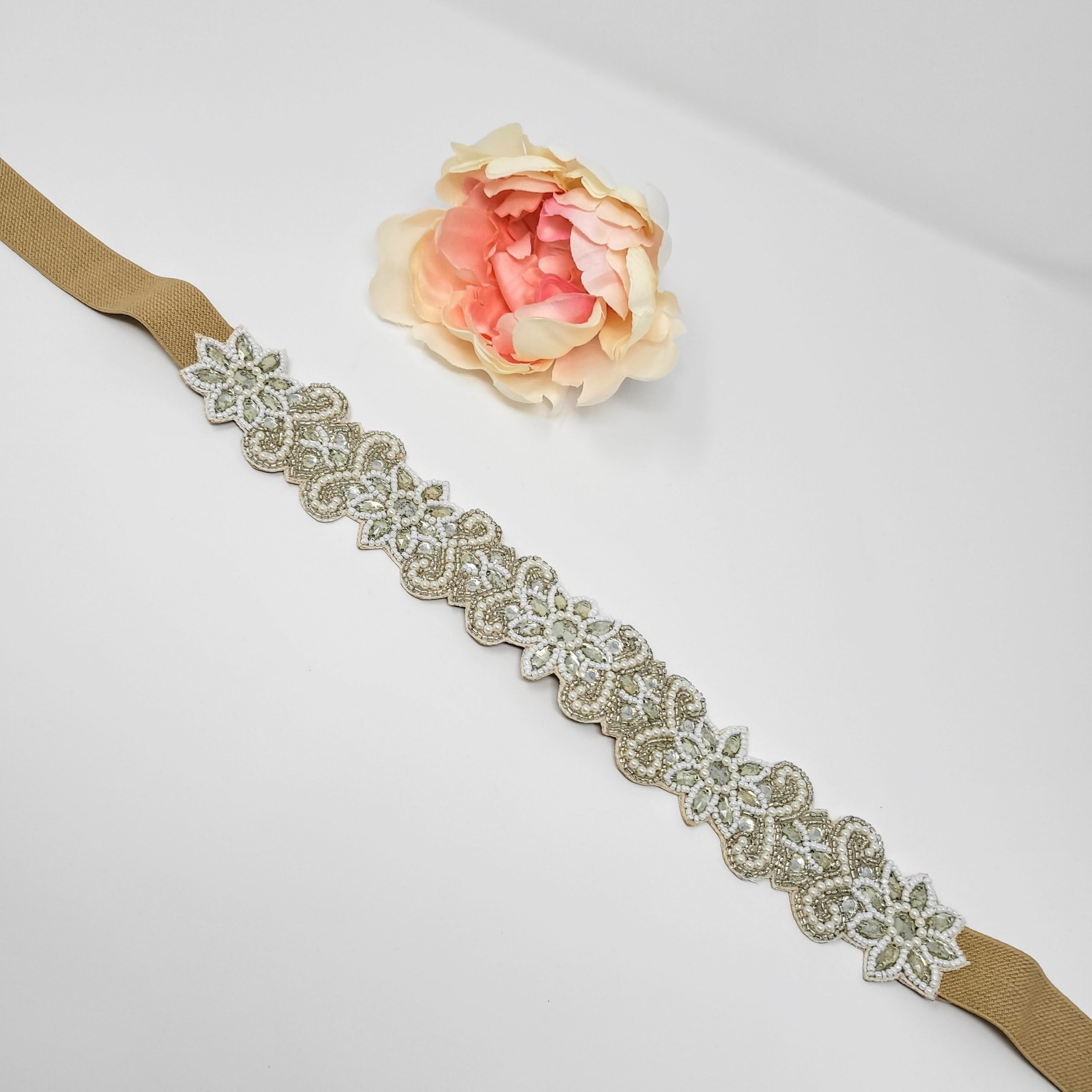 Beige Bead Work Belt image 0