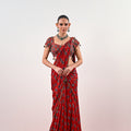 S PRE STITCHED SAREE PAIRED WITH EMBROIDERED BLOUSE image 0