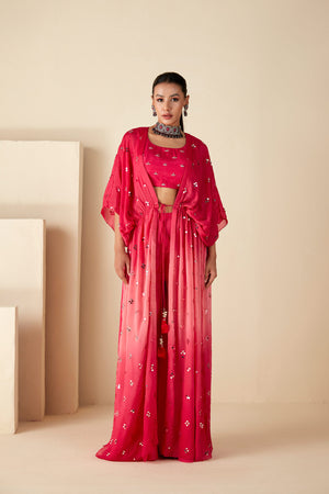 Ombre Kaftan Jacket Pants Set - M image