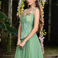 Green Corset Sharara Set image 0
