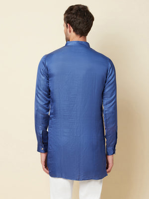 Blue Linen Kurta image 3