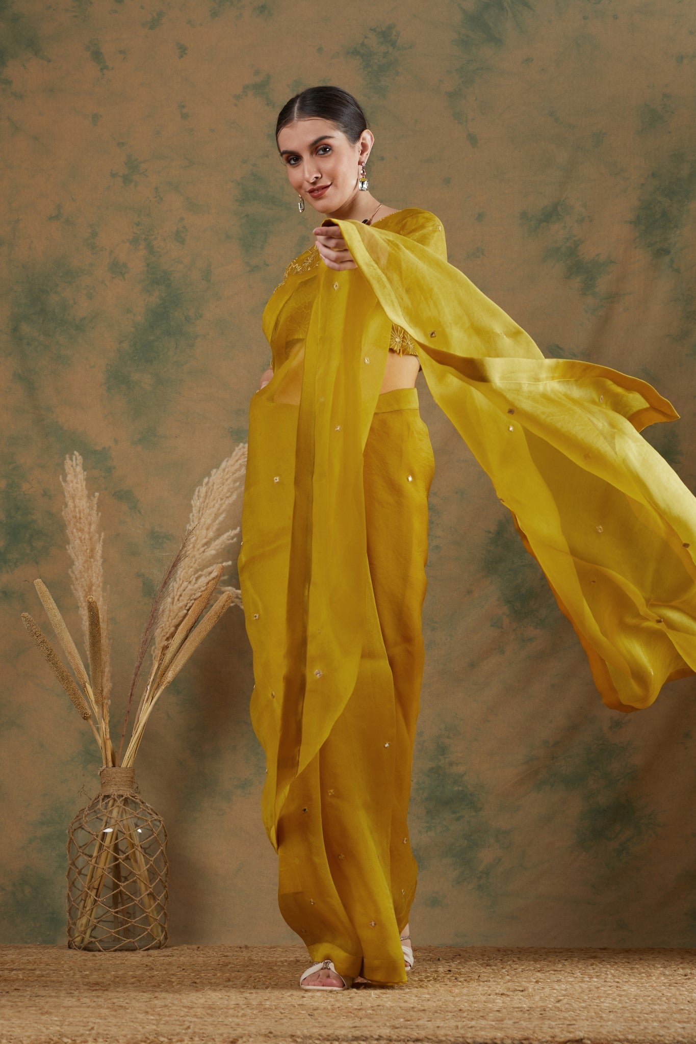 Golden Yellow Saree image 3