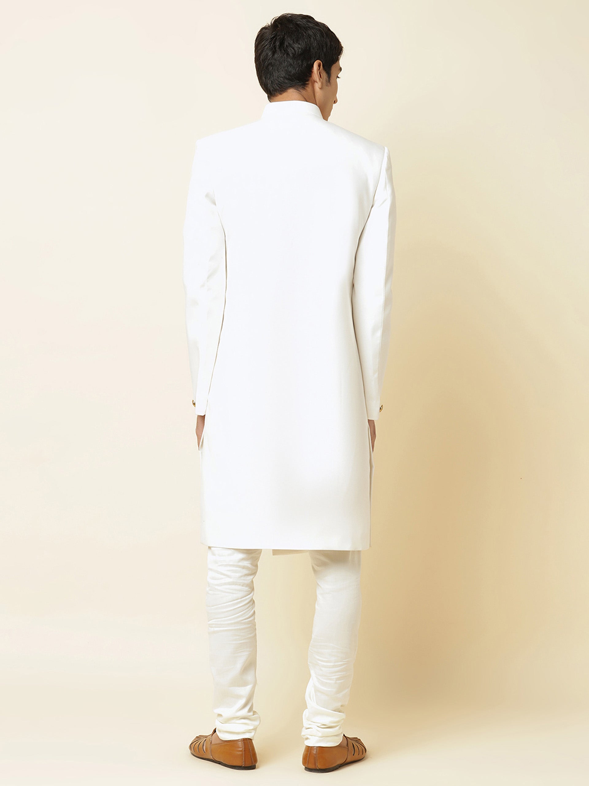 Pure White Sherwani Set image 2