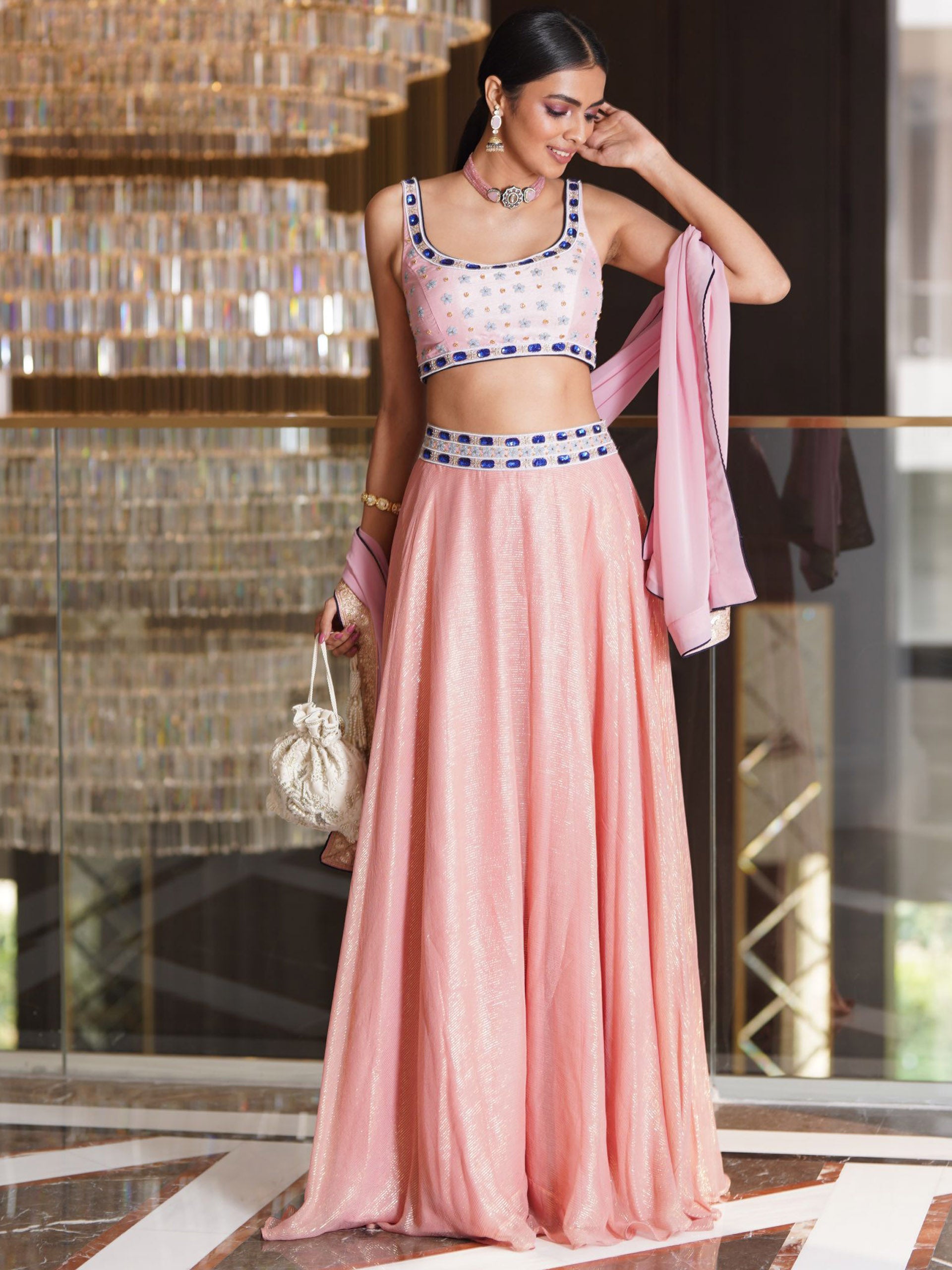 Blush Pink Ruhi Lehenga Set - L image