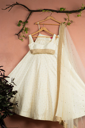 Ivory Stonework Lehenga Set - L image