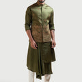 Mehendi Green Palki Nehru Kurta Set image 0