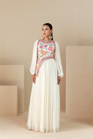 Ivory Mirage Asymmetric Dress - XL image