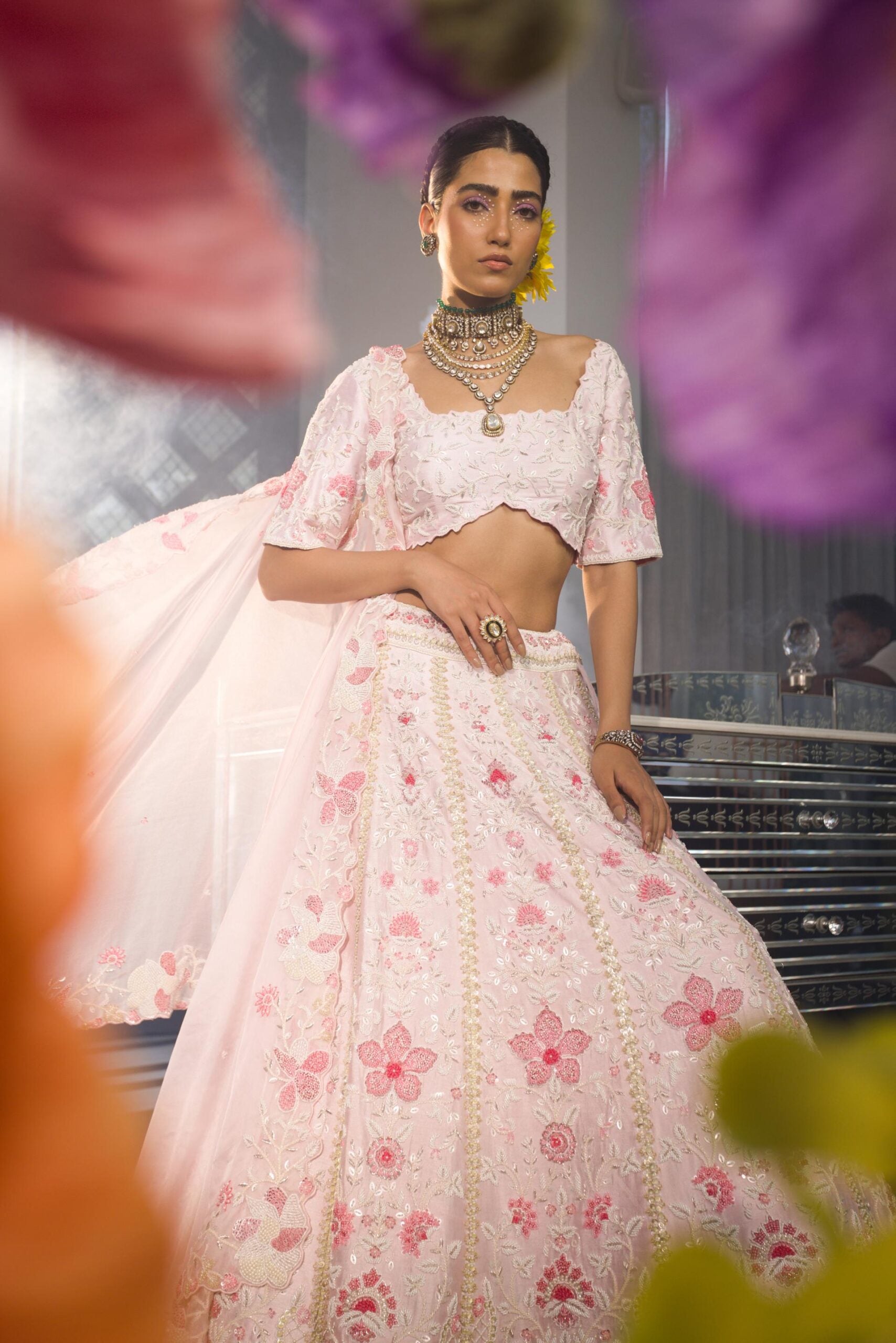 Baby Pink Sammy Lehenga Set image 5