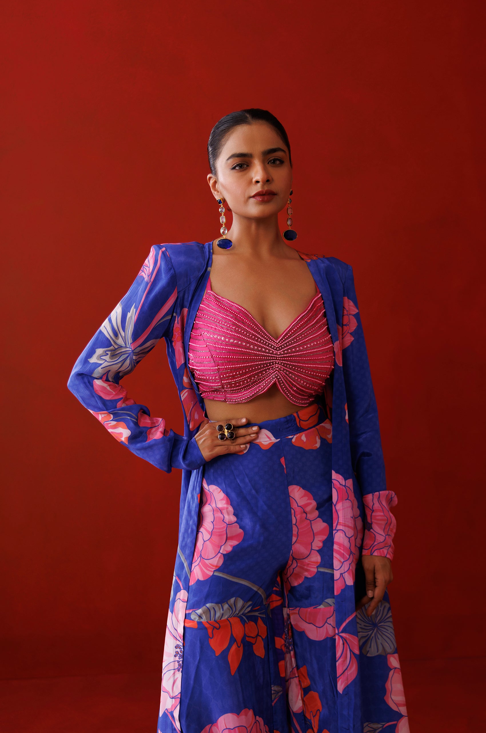 Blue Bold Shoulder Shrug Set image 4