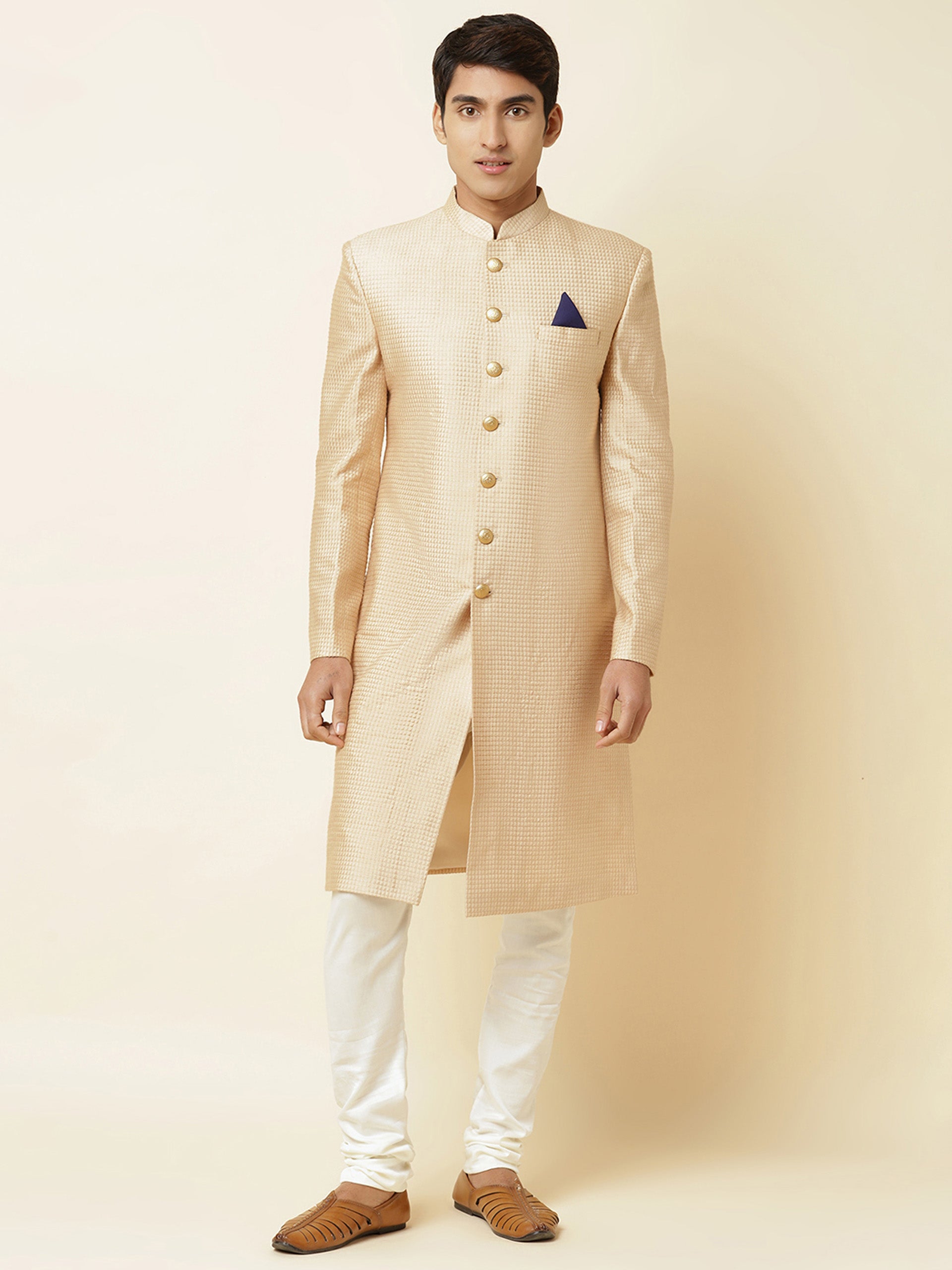 Beige Sherwani Set image 0