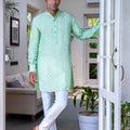 Mint Green Embroidered Kurta Set image 0