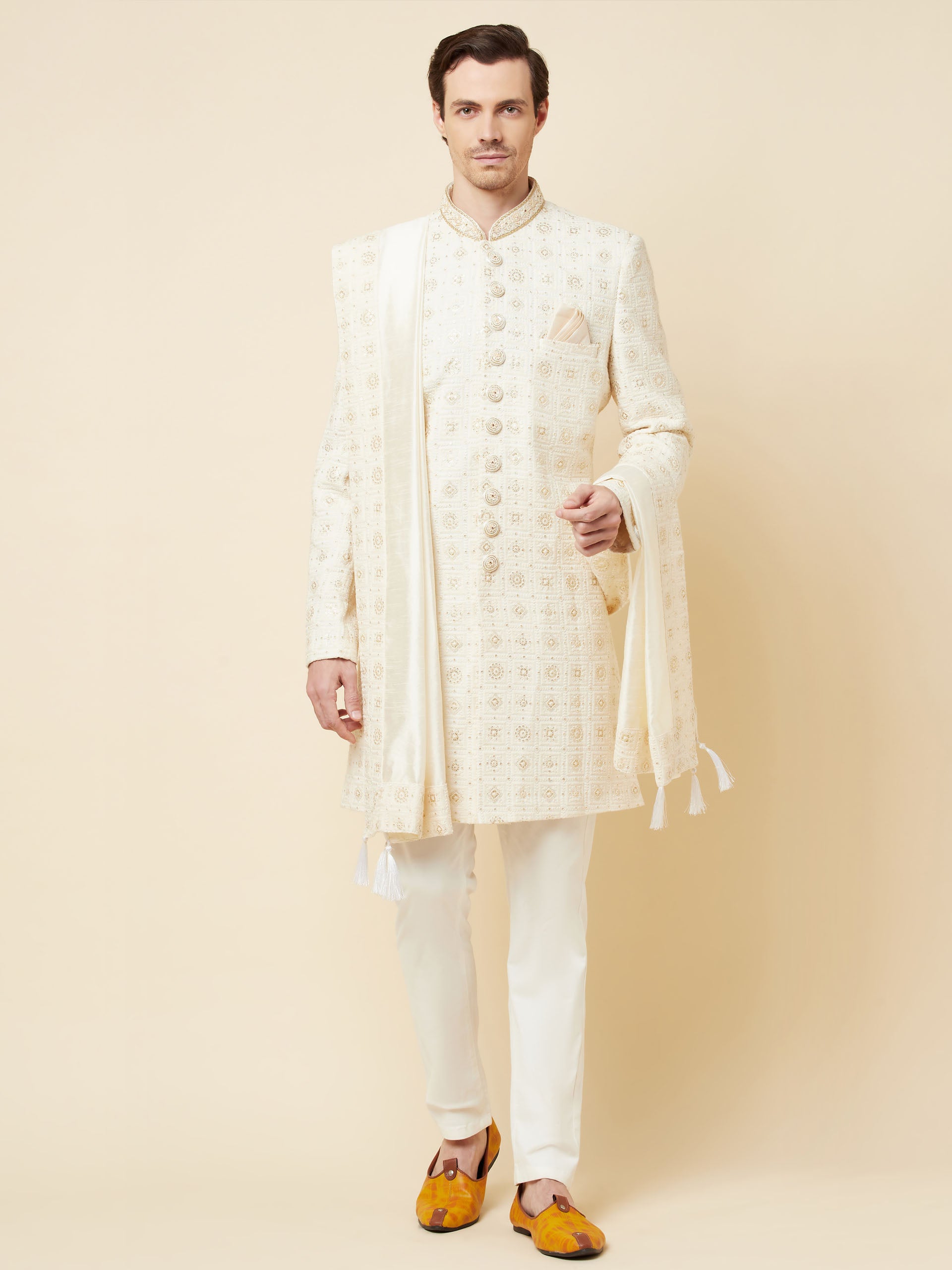 Lucknowi Embroidered Sherwani Set - Custom image