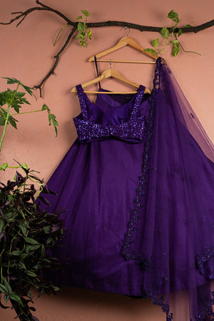 Royal Violet Lehenga Set image 2