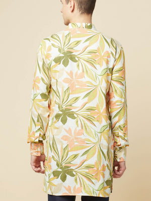 Lime Hawaiian Kurta image 1