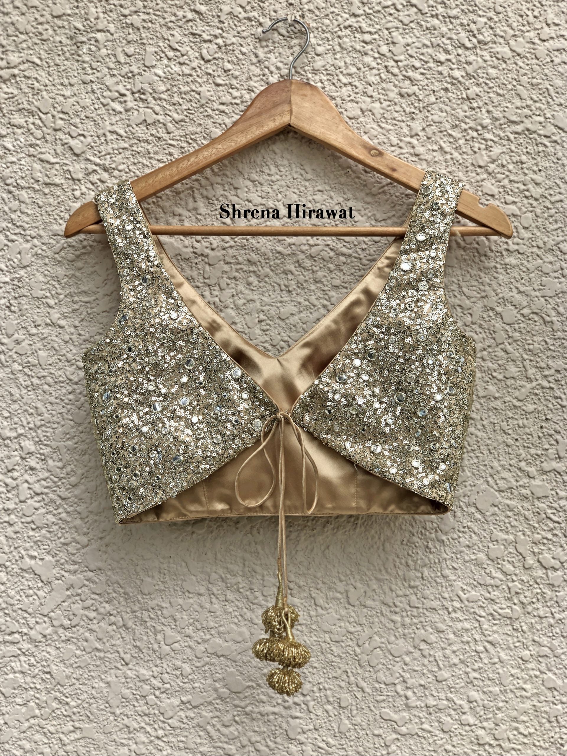 Gold Mirror Work Lehenga Set image 2