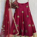 Crimson Mirror Work Lehenga image 0