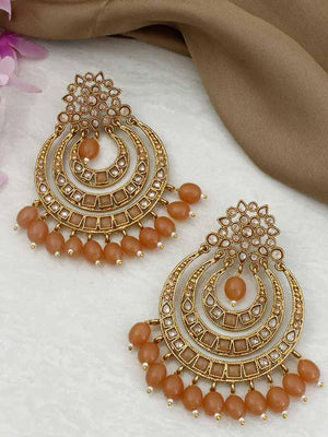 Metallic Chandbali Earrings image 4