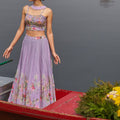 Lavender Floral Lehenga Set image 0
