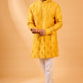 Mustard Floral Embroidered Kurta Set image 0