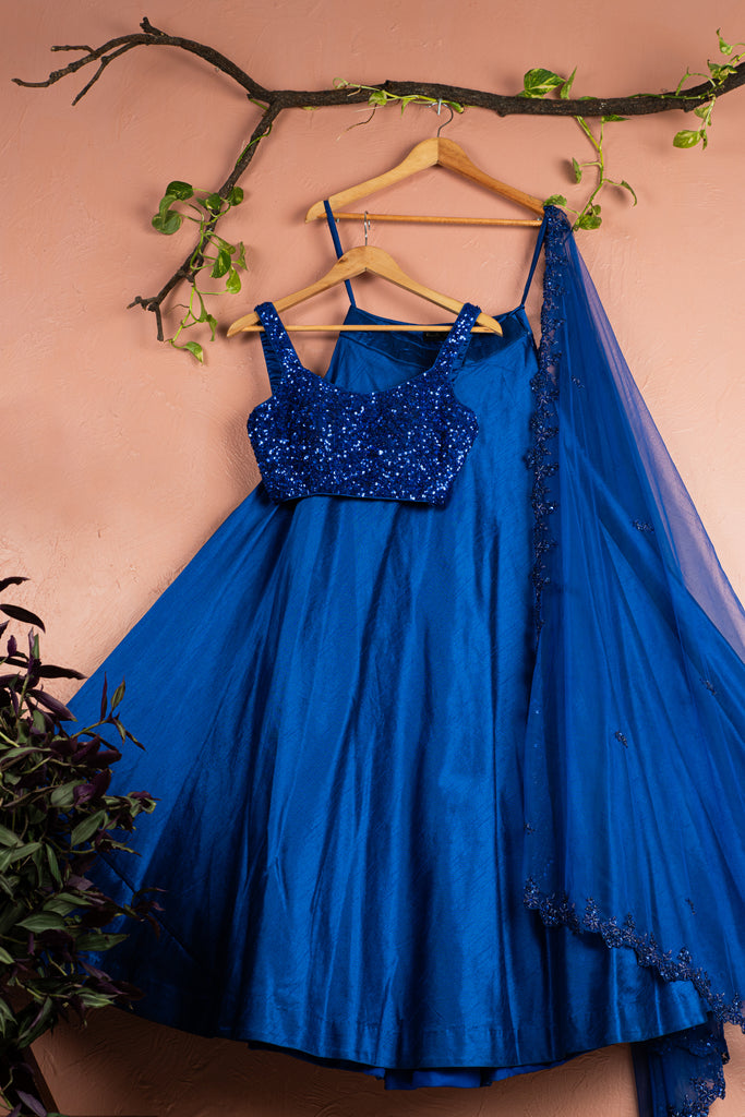 Cobalt Radiance Lehenga Set - Custom image