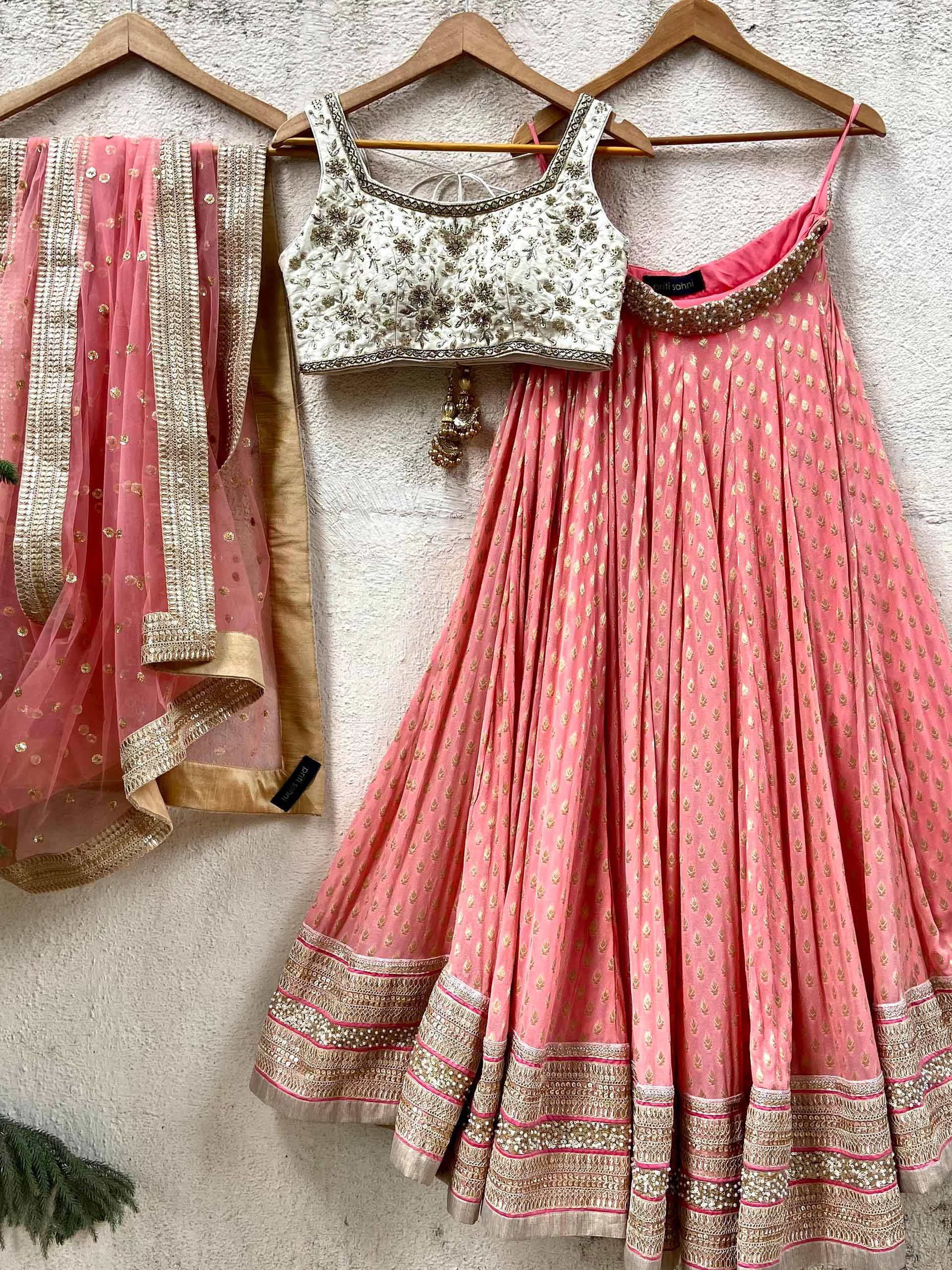 Coral Ivory Sharmily Lehenga Set image 0