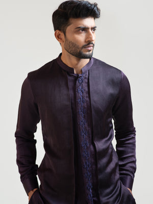 Purple Double Panel Kurta Set image 1
