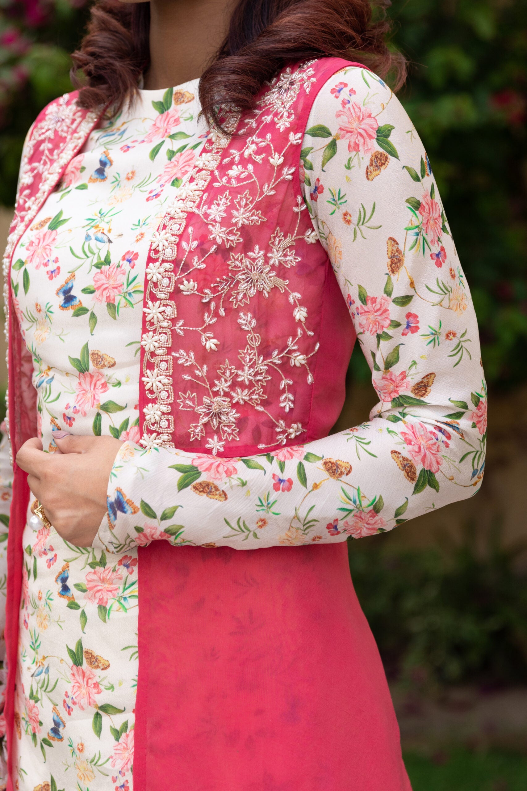 Embroidered Off-White Sharara Set image 3