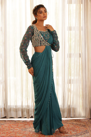 Pre Drape Saree image 7